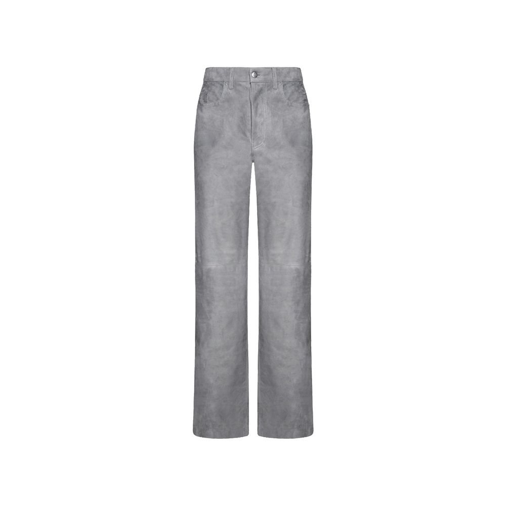 grijs leren broek
