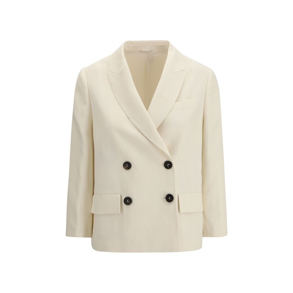 Beige viscose jas