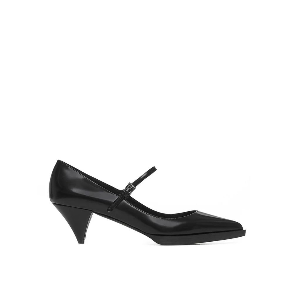 zwart kalfsleren middelhoge hak pumps