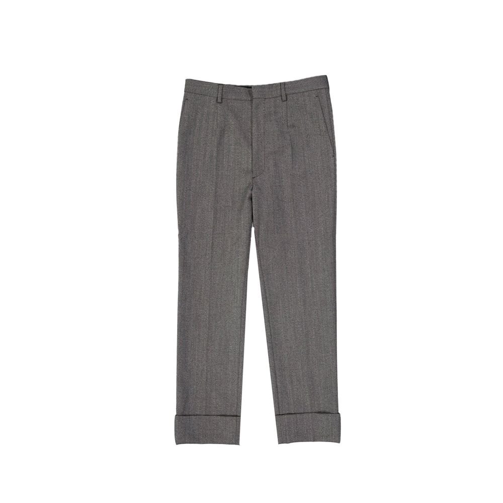 grijs wollen casual broek