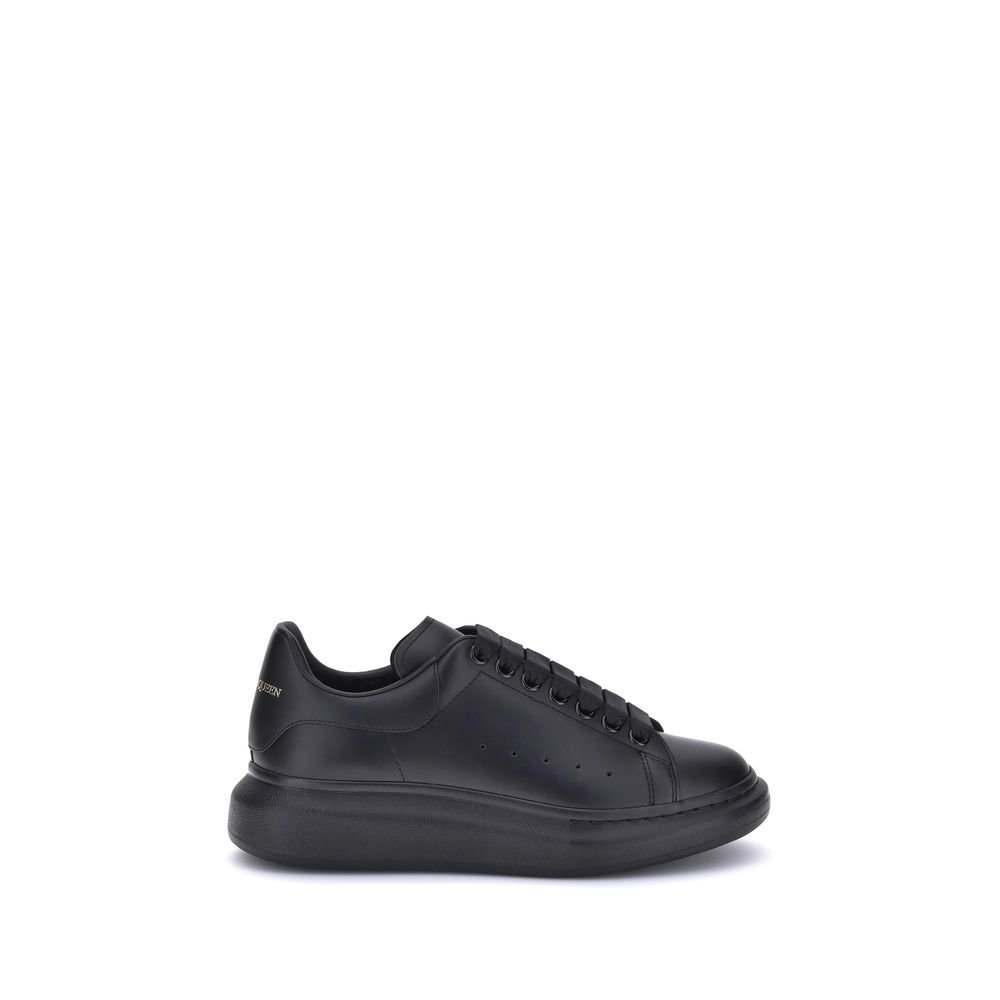 Alexander McQueen zwart kalfsleren platformsneakers