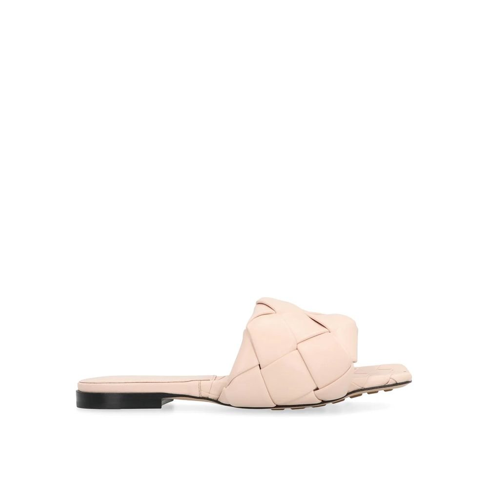 meerkleurig leren platte sandalen