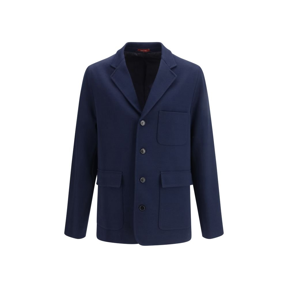 blauw katoenen lange jas