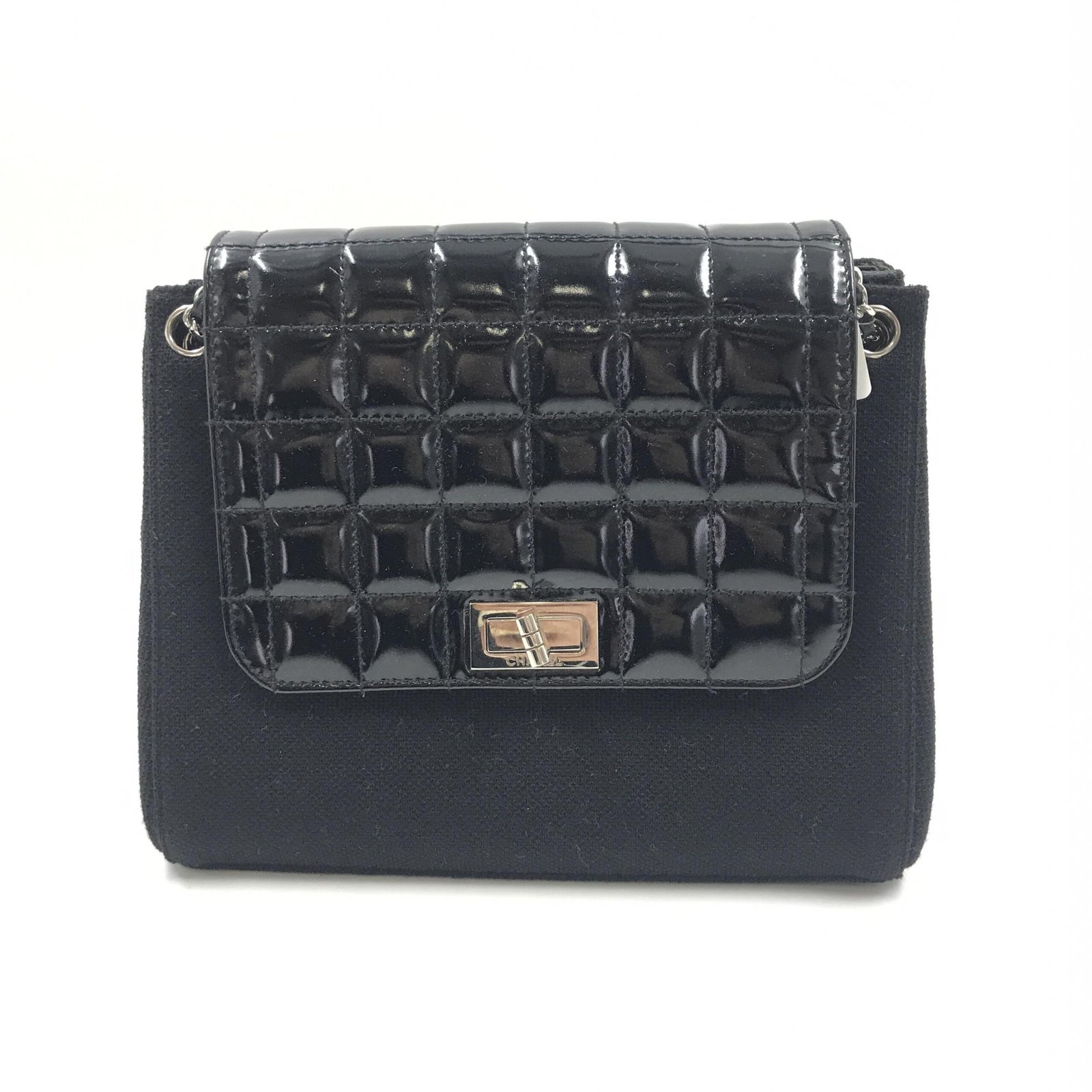 Chanel Chocolate Bar Patent leren schoudertas
