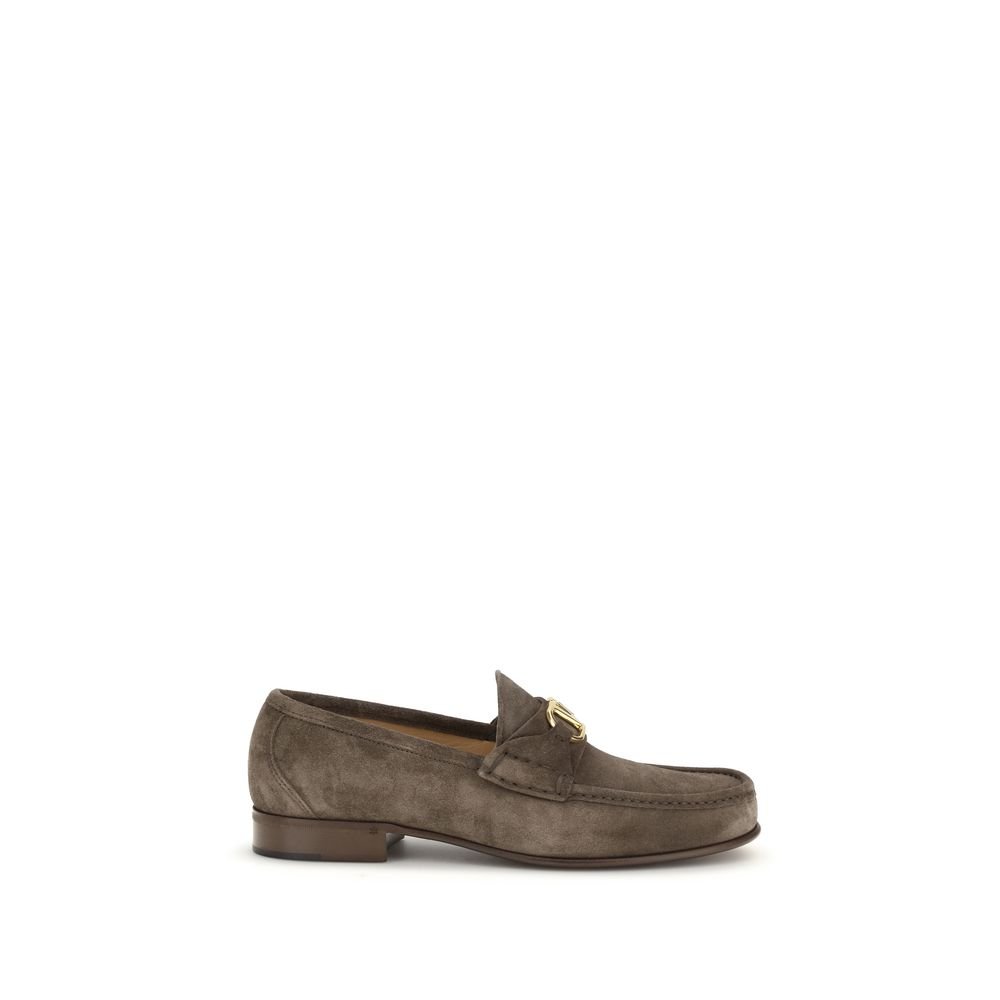 Valentino Garavani bruin kalfsleren instapper loafers
