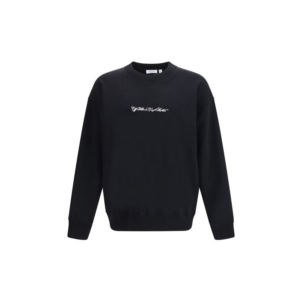 Off-wit zwart katoenen sweatshirt