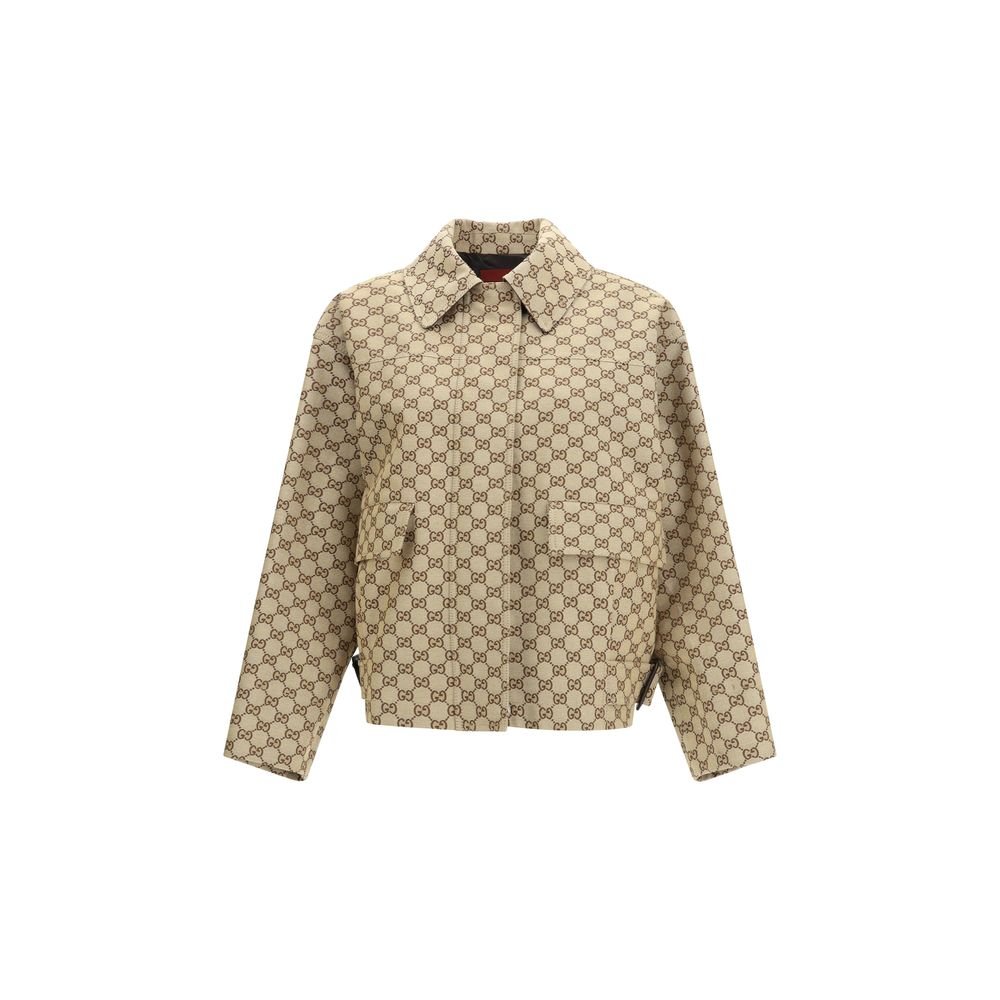 Beige katoenen Bomber