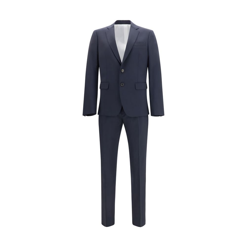 blauw wollen pak