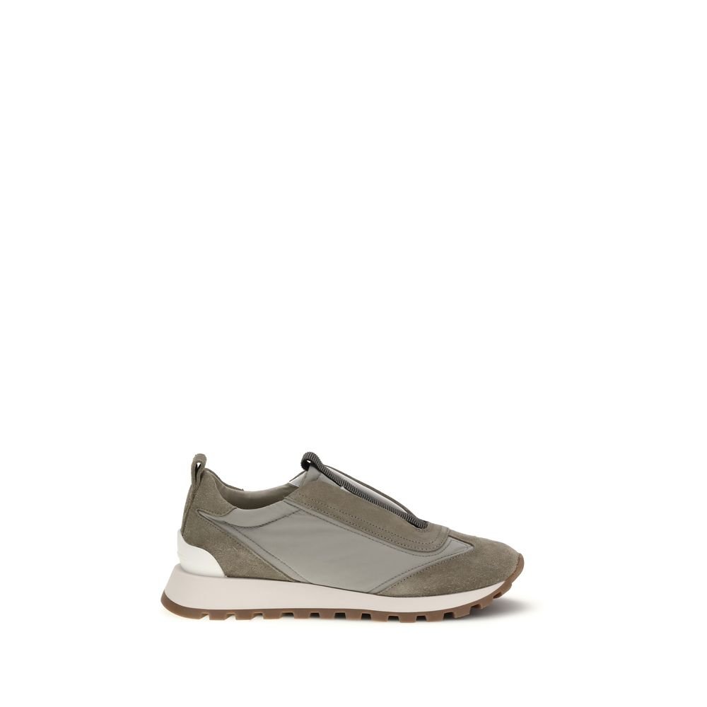 tweekleurig polyester sneakers