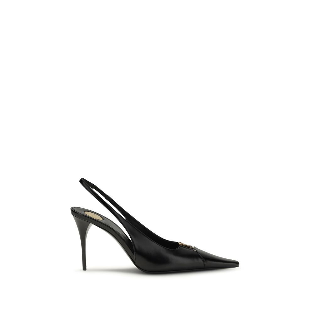 Saint Laurent zwart kalfsleren hoge hak pumps