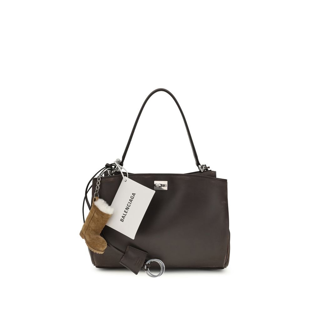 Balenciaga bruin kalfsleren schoudertas