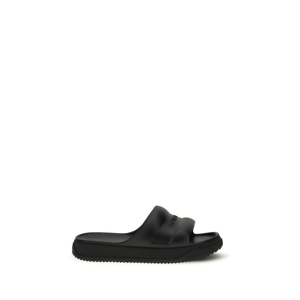 zwart rubber platte sandalen