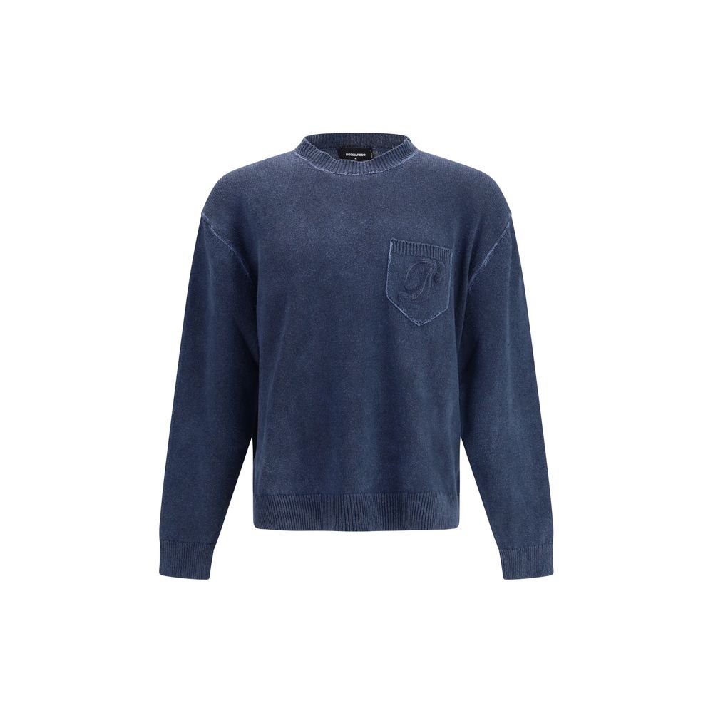 blauw polyester sweatshirt