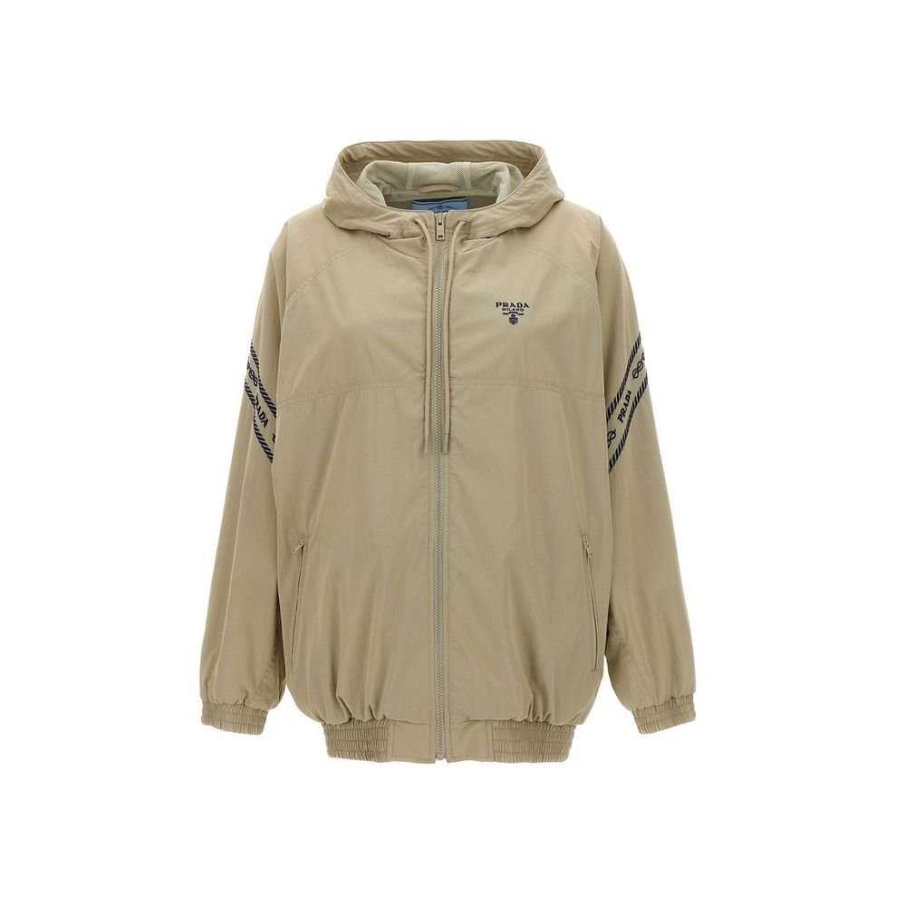 Beige katoenen lange jas