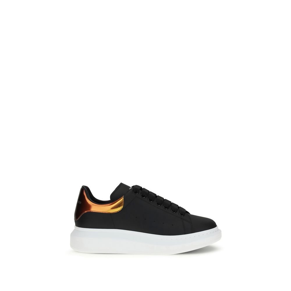 Alexander McQueen zwart kalfsleren platformsneakers