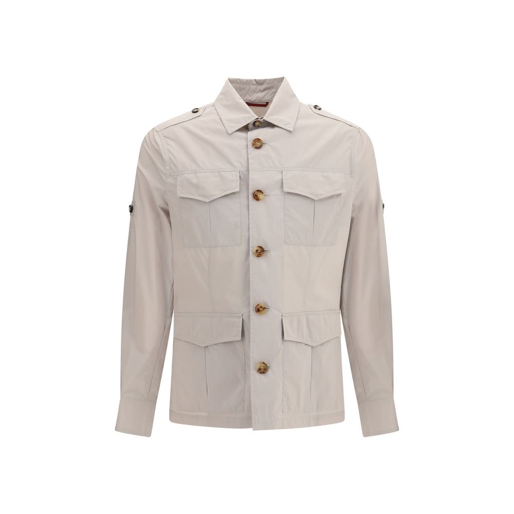 Beige katoenen lange jas