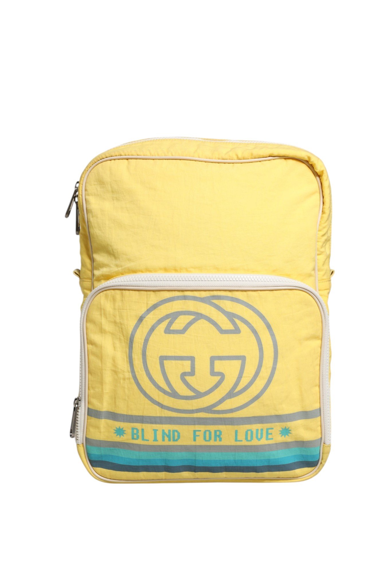 Gucci geel nylon Blind For Love Backpack