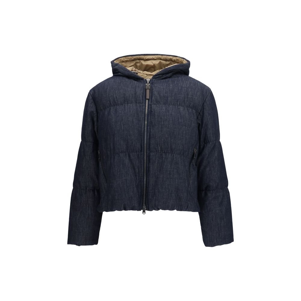 blauw katoenen shelljack