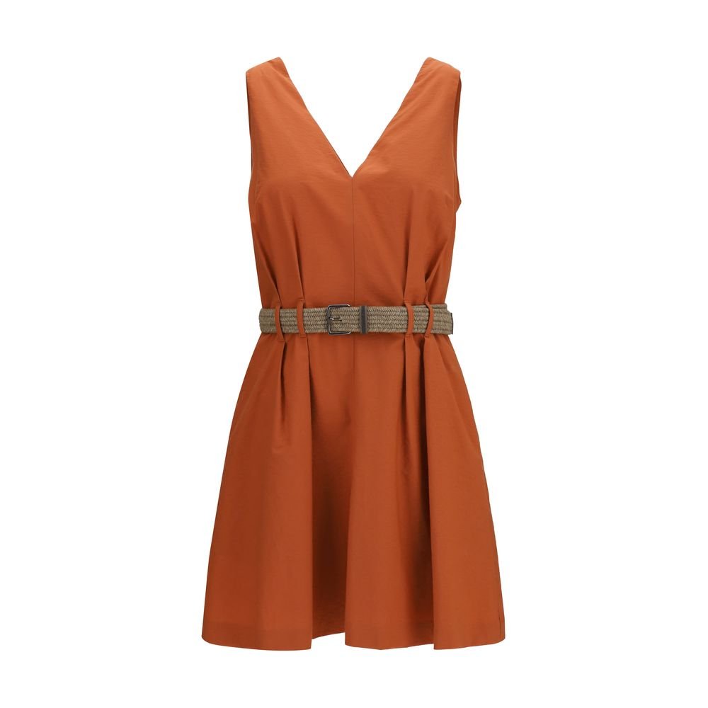 oranje katoenen casual jurk
