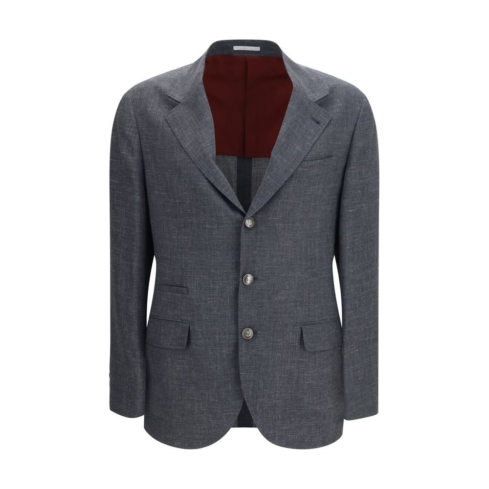 Brunello Cucinelli grijs wollen Blazer
