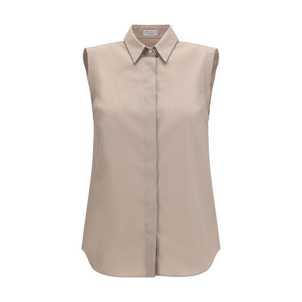 Beige katoenen overhemd