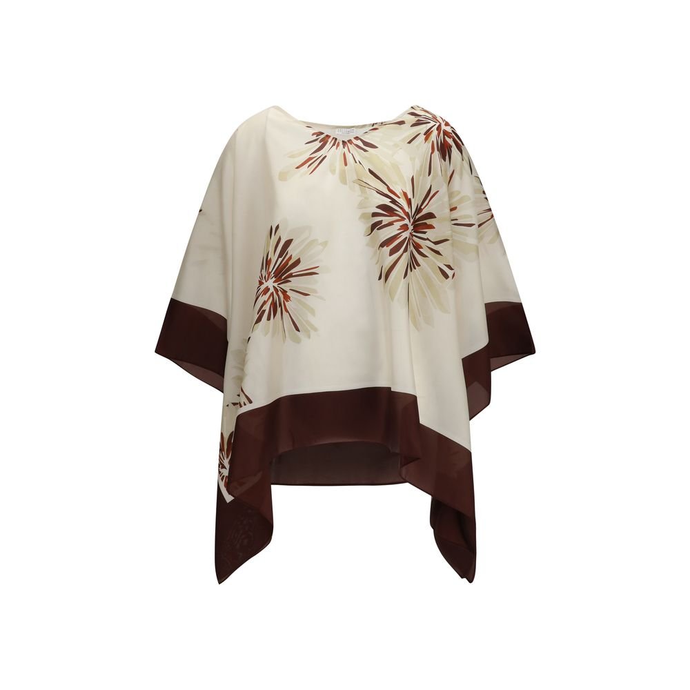 meerkleurig zijden blouse