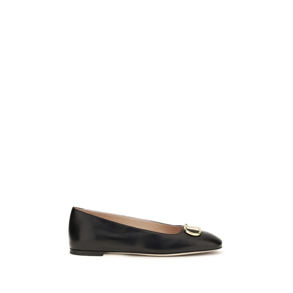 Valentino Garavani zwart kalfsleren ballerina's