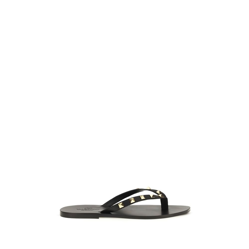 Valentino Garavani zwart kalfsleren teensandalen