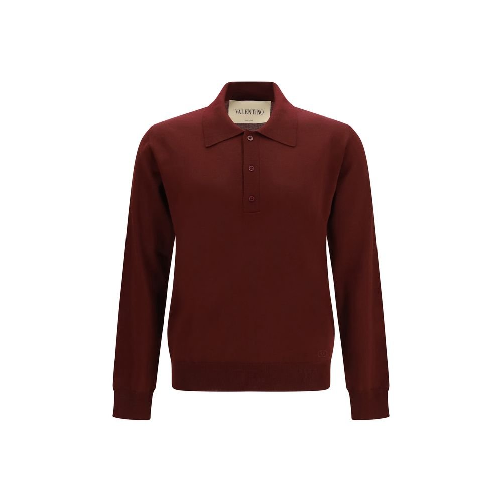 Valentino Garavani bordeauxrood wollen poloshirt