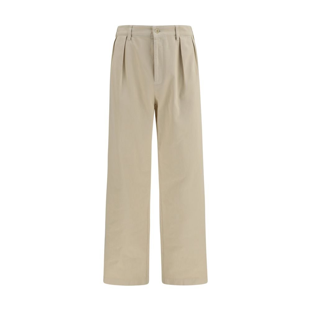 Beige katoenen casual broek