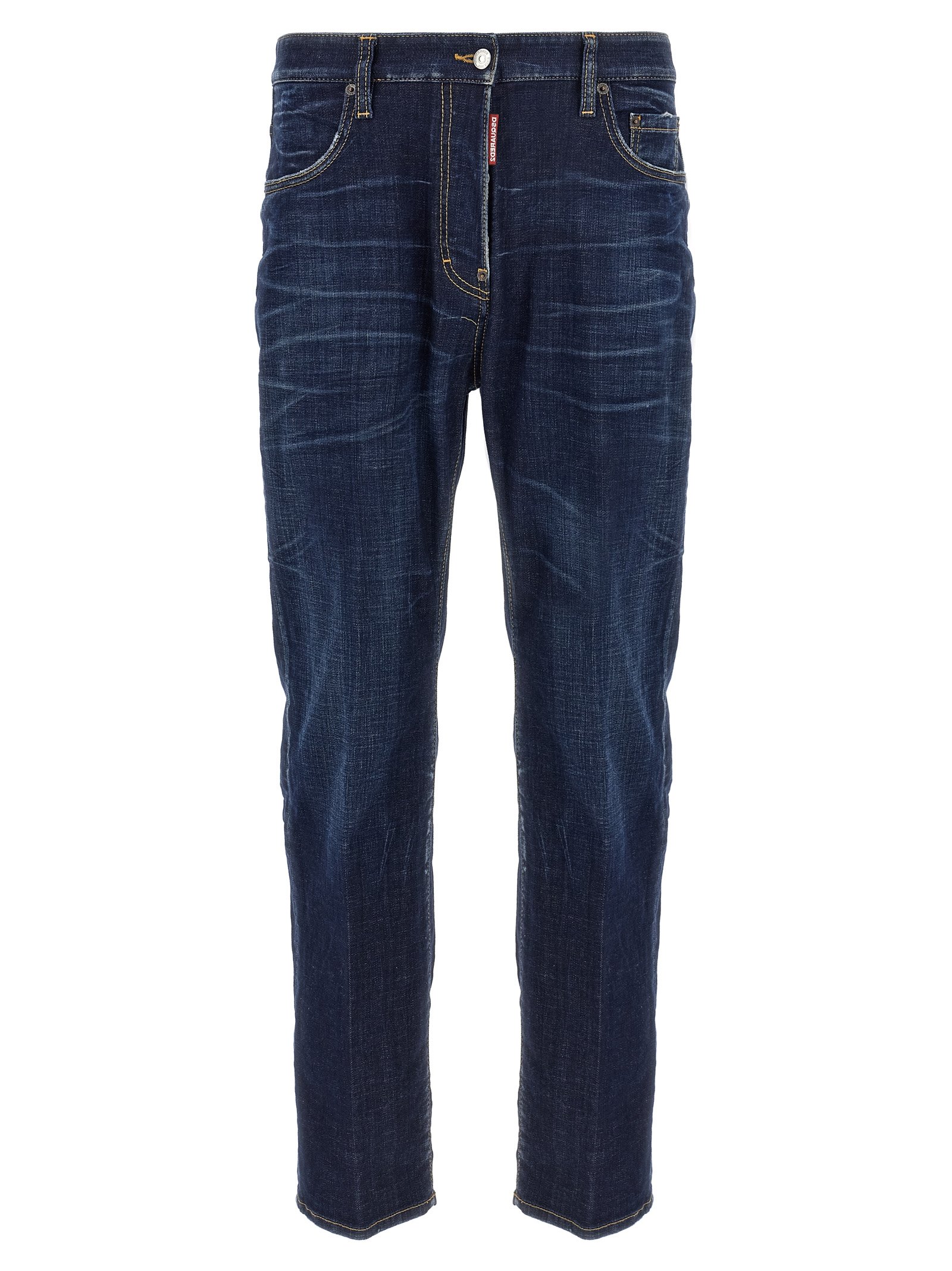 Dsquared² blauw katoenen straight-fit jeans