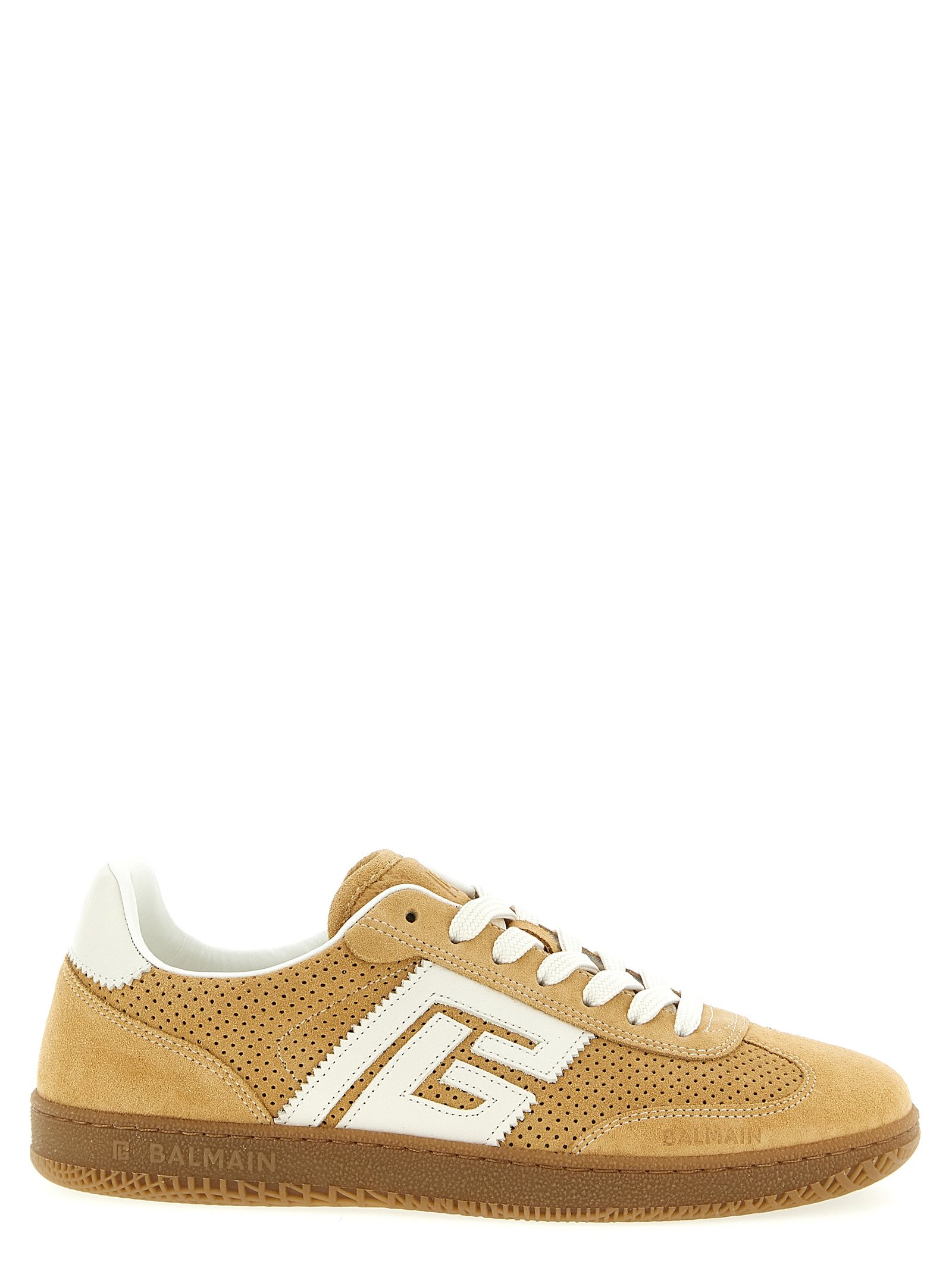 Balmain Beige kalfsleren lage sneakers