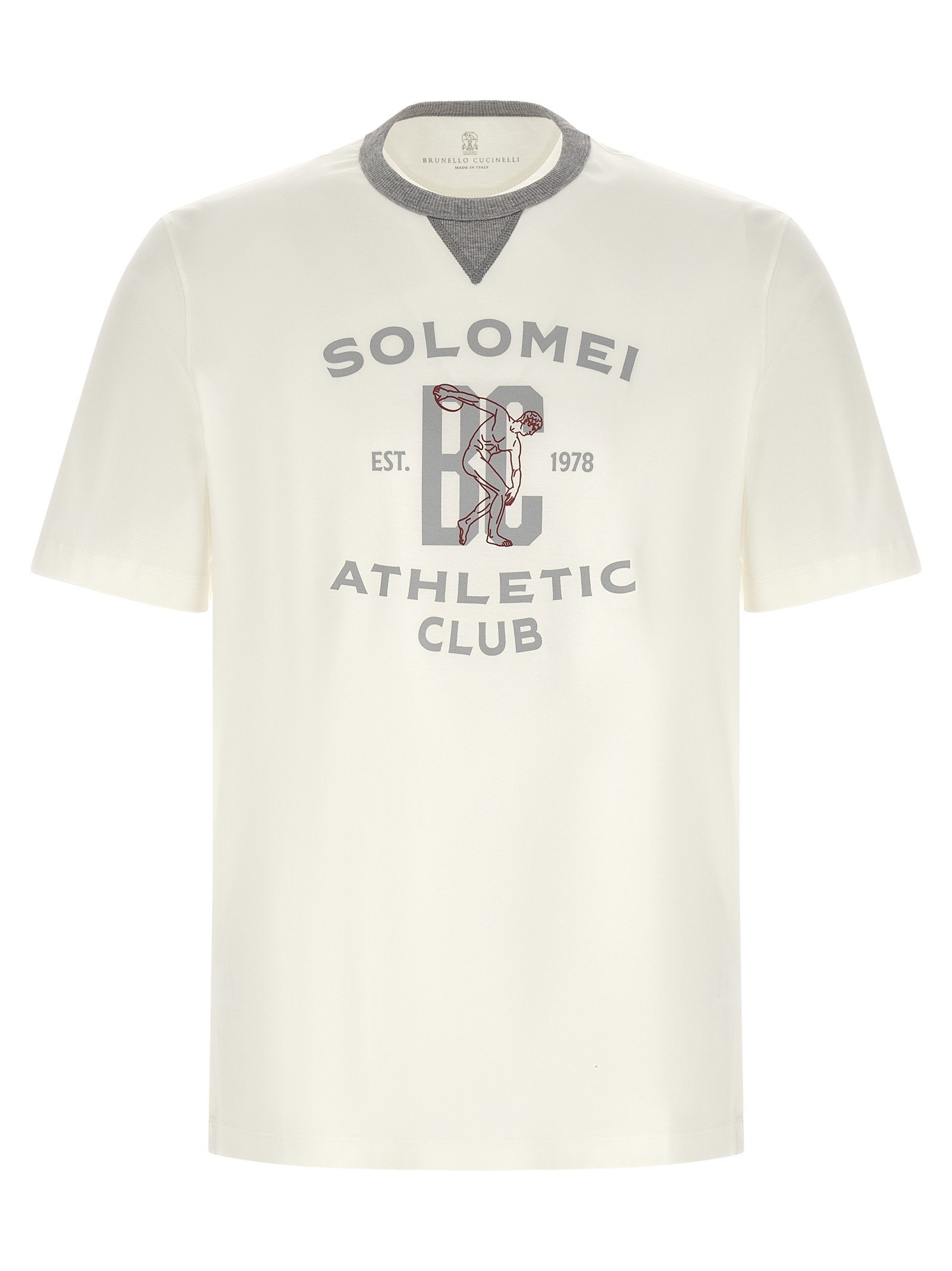 Brunello Cucinelli wit katoenen T-shirt