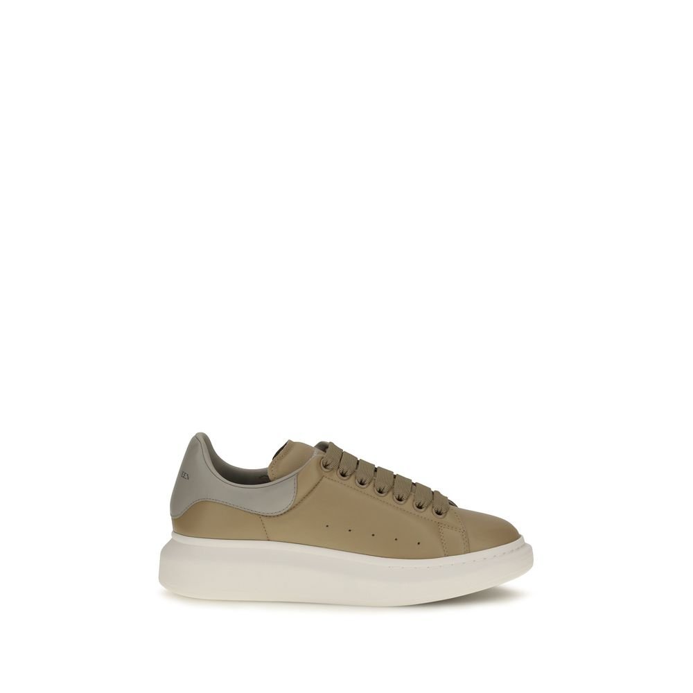 Alexander McQueen Beige kalfsleren platformsneakers