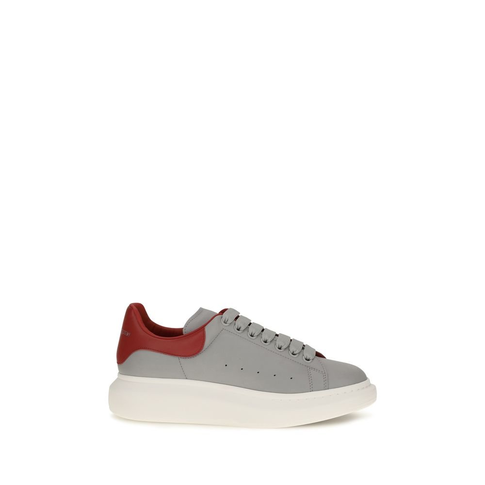 Alexander McQueen grijs kalfsleren platformsneakers