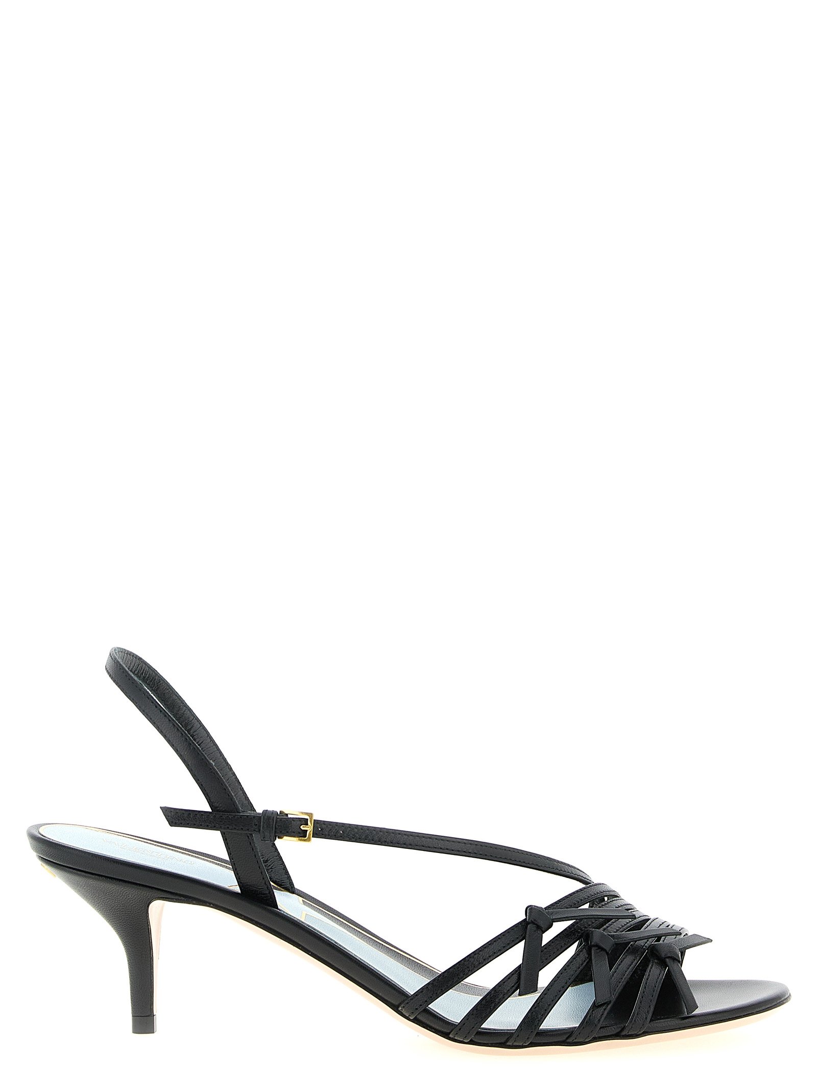 Valentino Garavani zwart kalfsleren sandalen met naaldhak