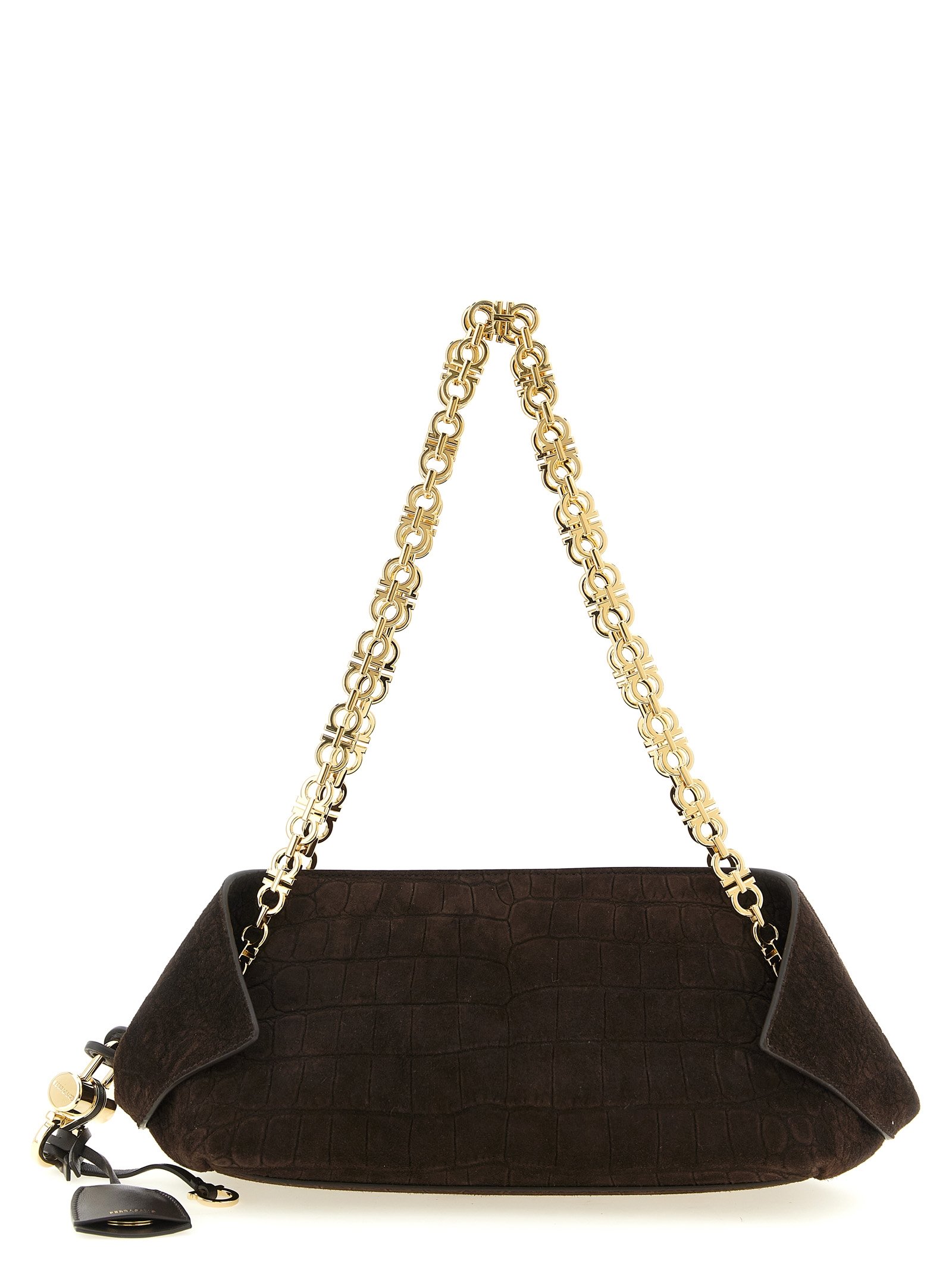Ferragamo bruin Goatskin schoudertas