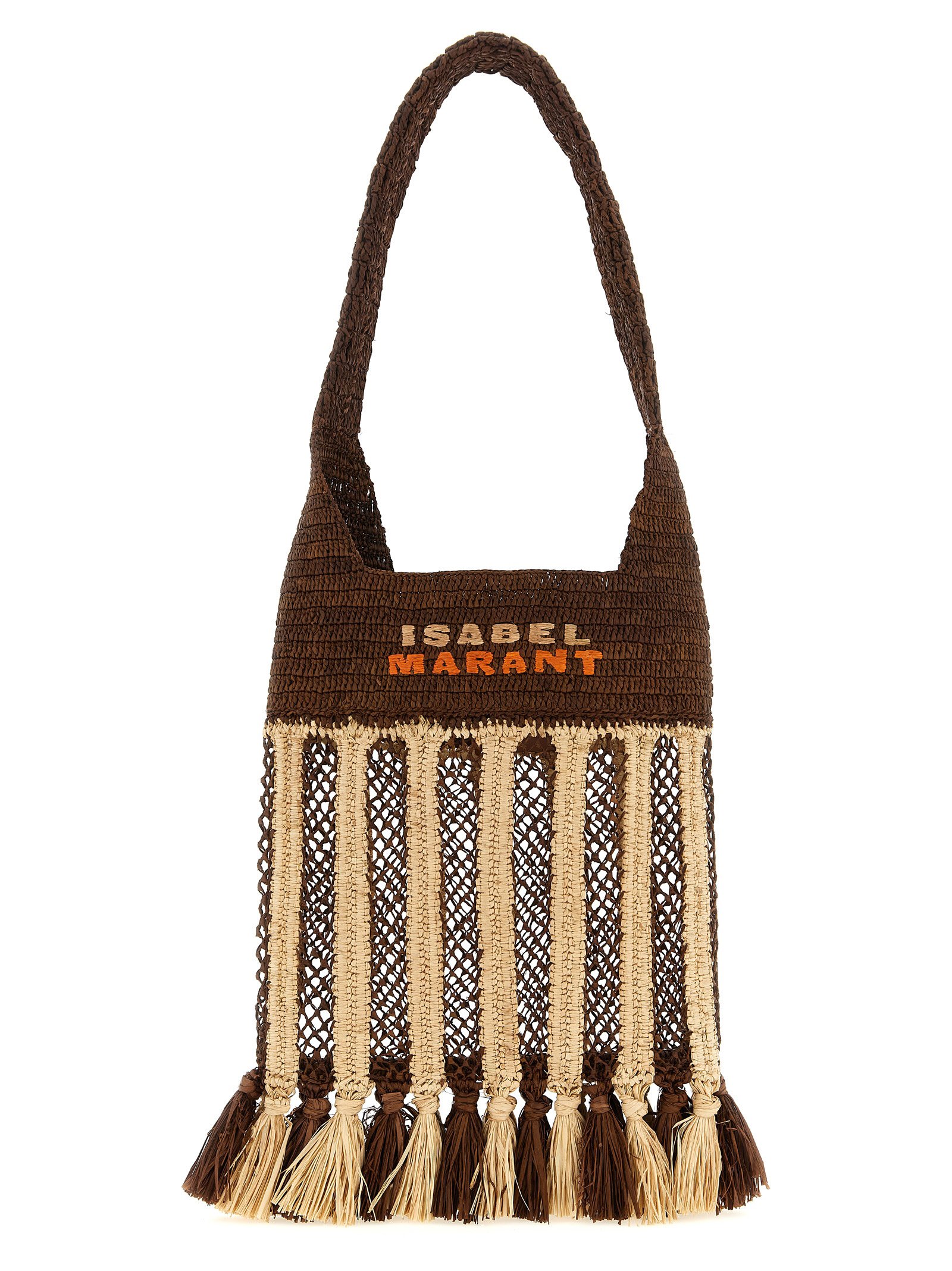 Isabel Marant bruin Raffia schoudertas