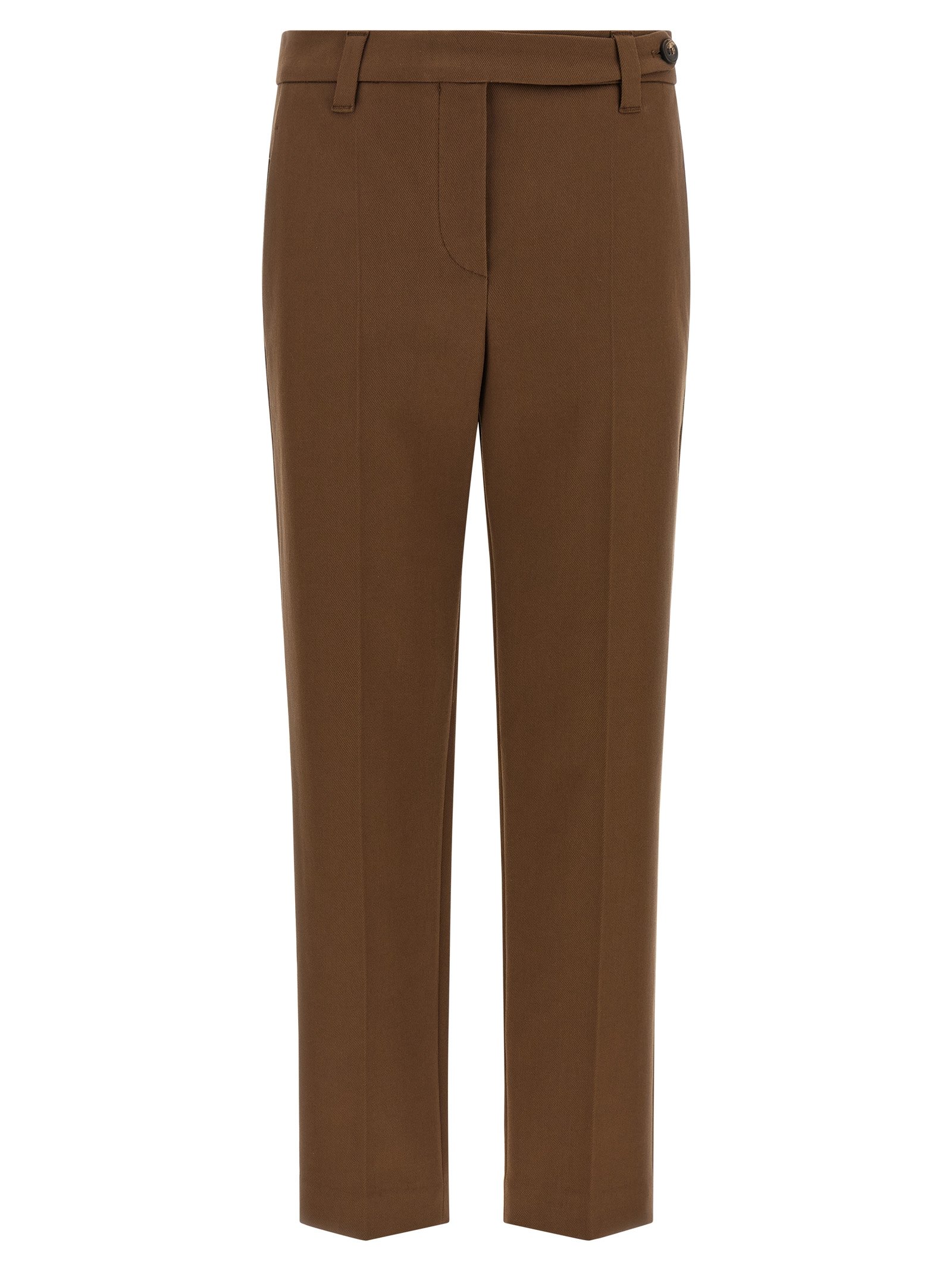 Brunello Cucinelli bruin katoenen cropped broek