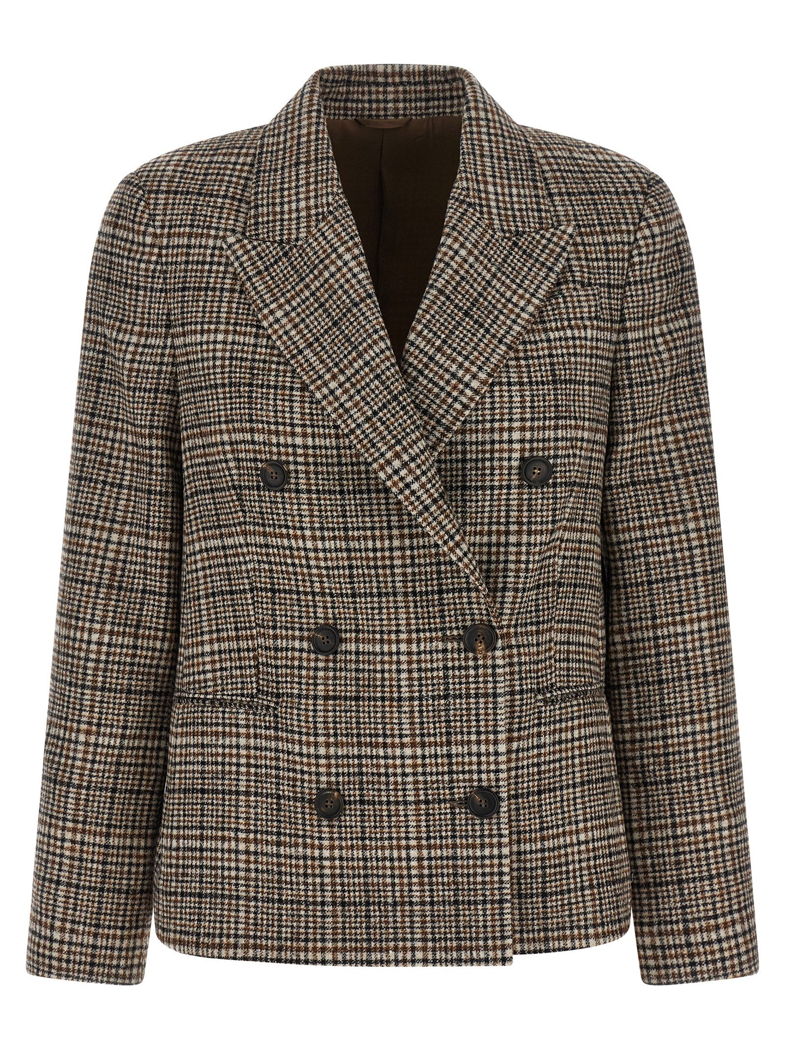 Brunello Cucinelli Beige Alpaca leren Blazer