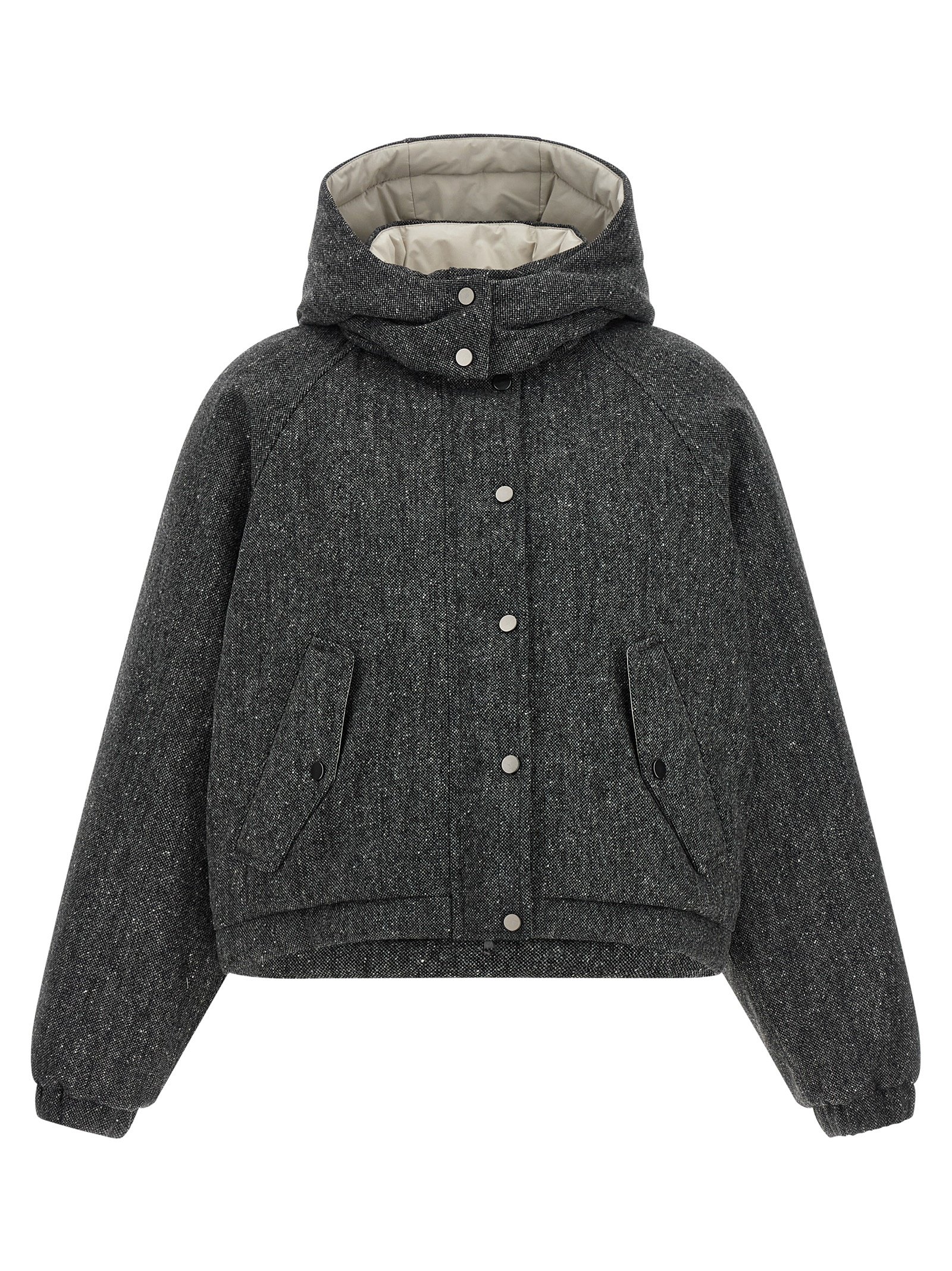 Brunello Cucinelli grijs Virgin wollen jas
