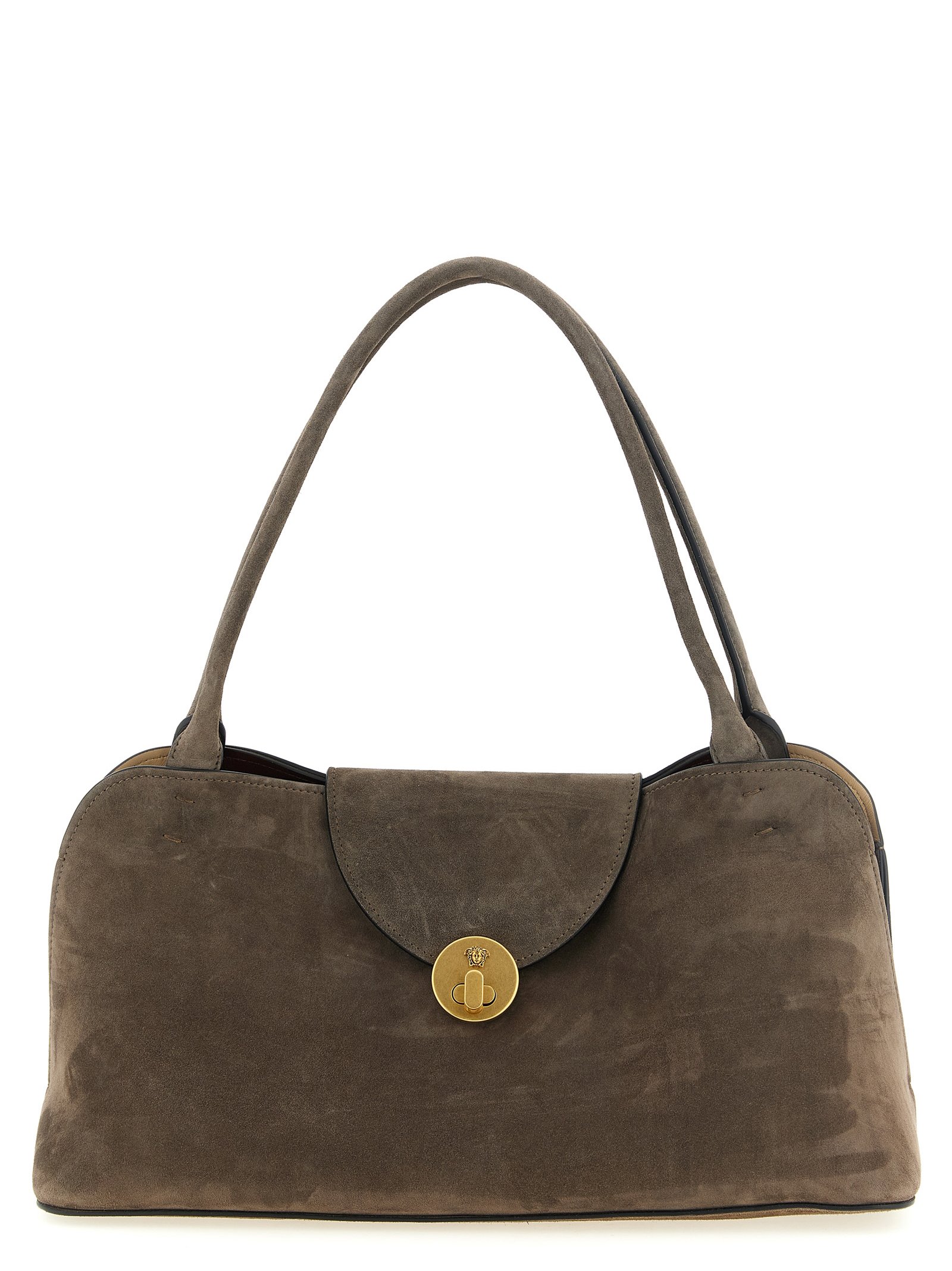 Versace bruin kalfsleren schoudertas