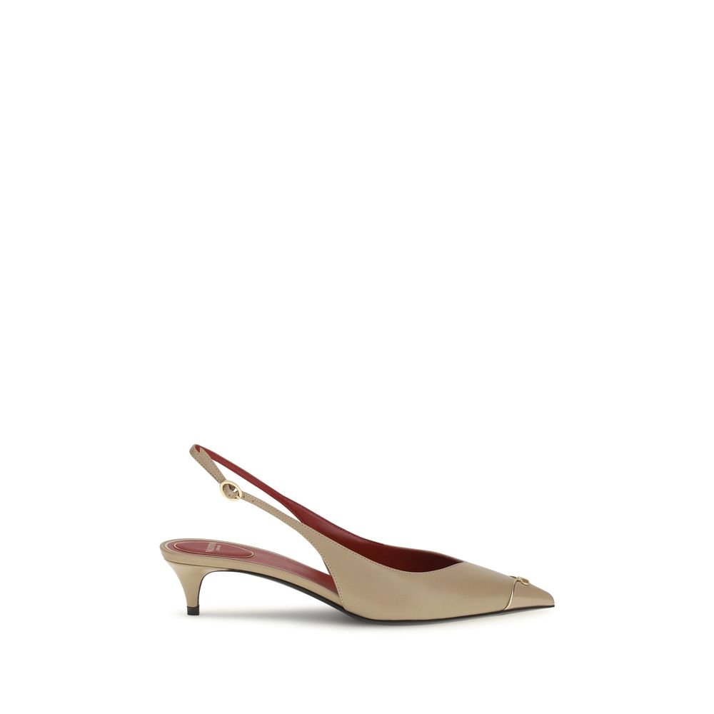 Valentino Garavani Beige kalfsleren middelhoge hak pumps