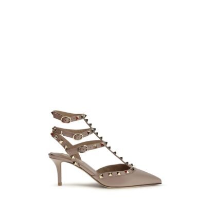 Valentino Garavani Beige kalfsleren middelhoge hak pumps