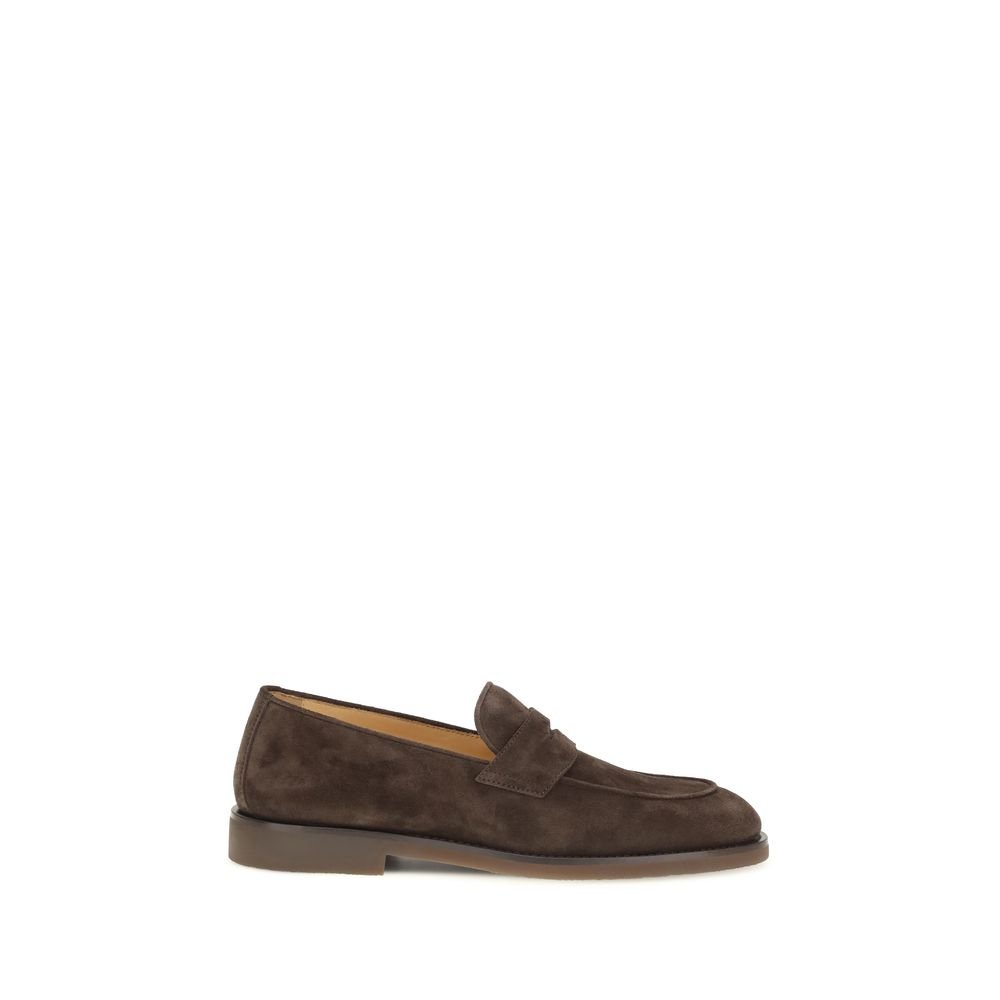 Brunello Cucinelli bruin kalfsleren instapper loafers