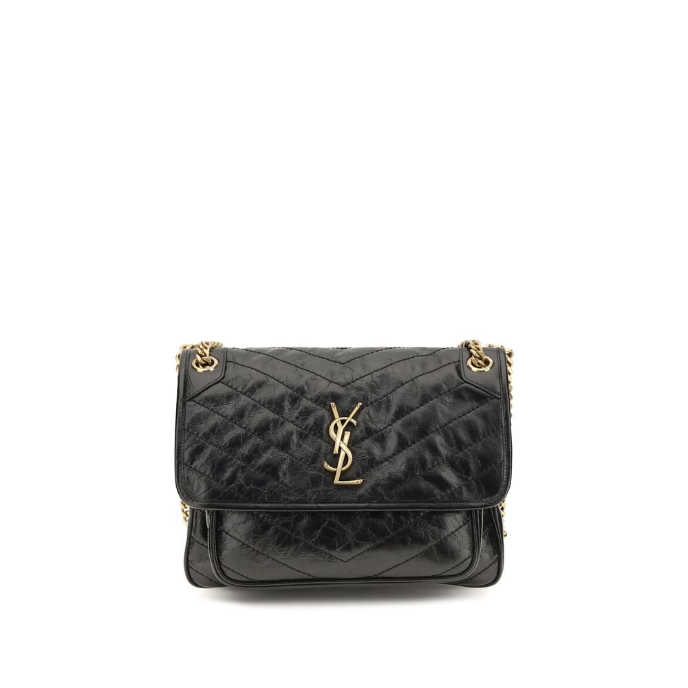 Saint Laurent zwart kalfsleren schoudertas