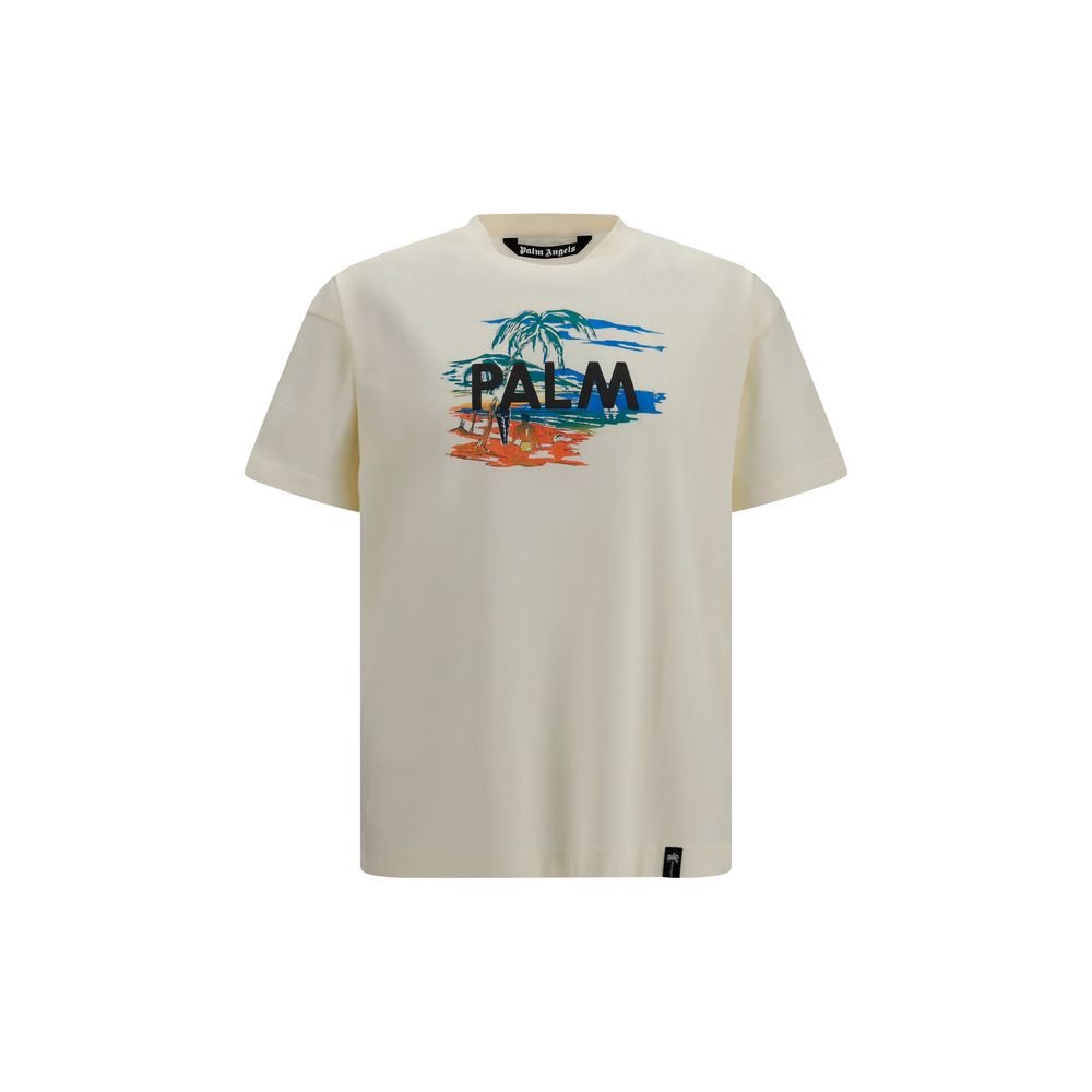 Palm Angels Beige katoenen T-shirt