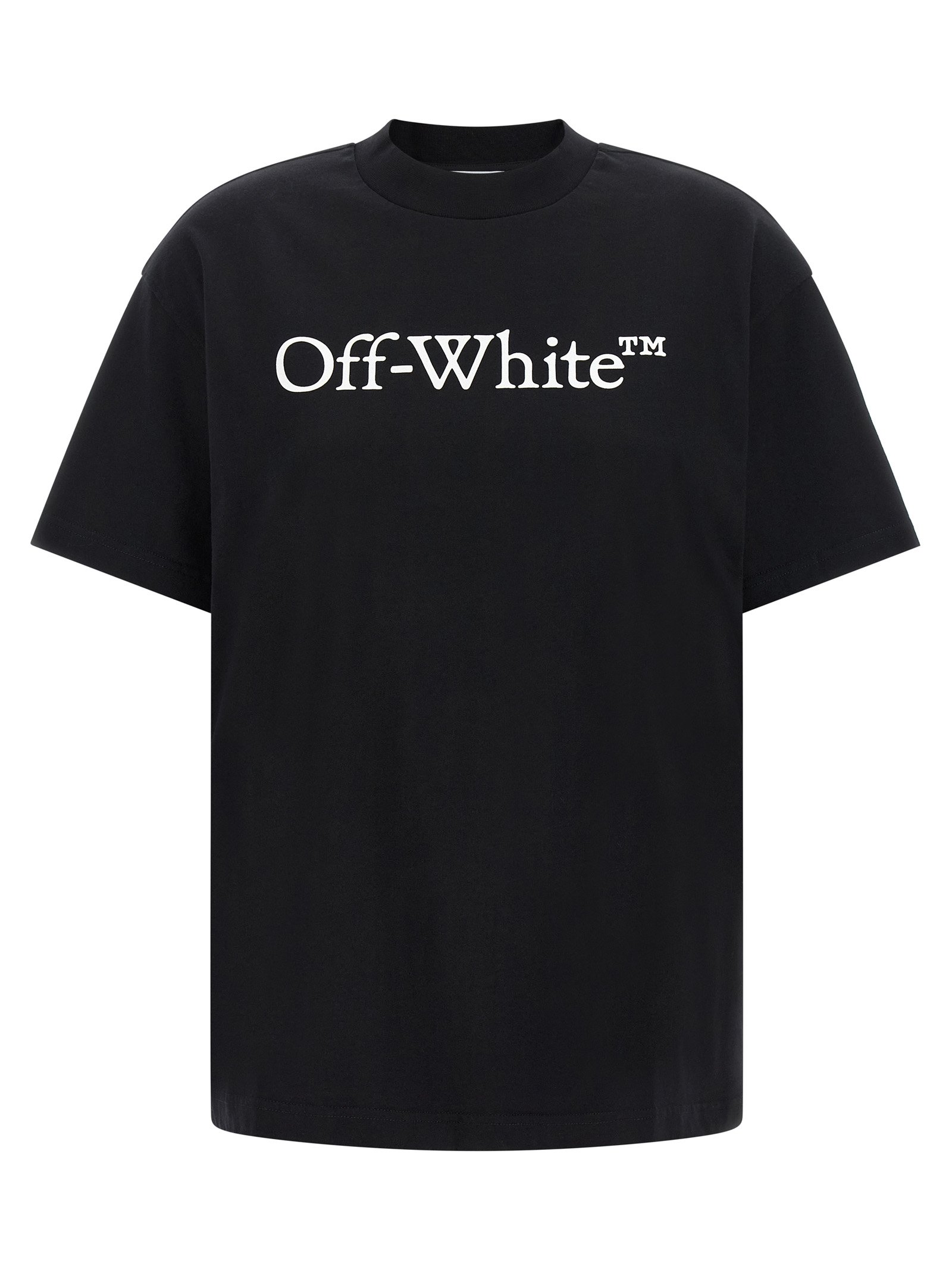 Off-wit zwart katoenen T-shirt