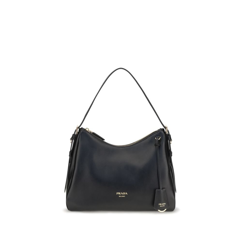 Prada zwart kalfsleren schoudertas