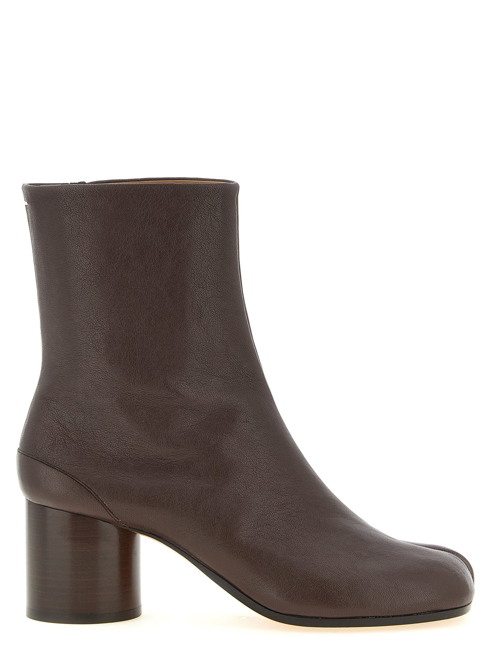Maison Margiela bruin Lamb leren enkellaarsjes